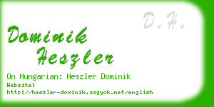 dominik heszler business card